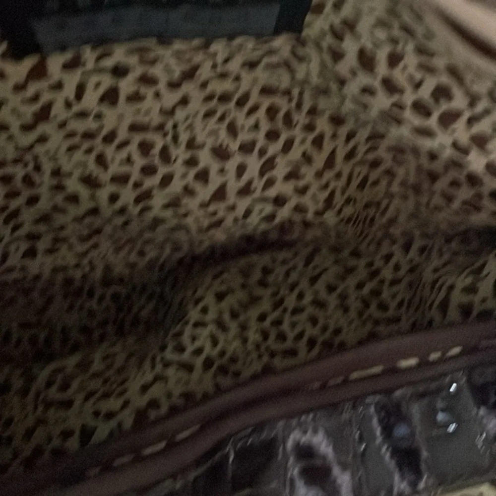 Braciano‎ Croc Embossed Faux Patent Hobo Shoulder Bag Purse Brown Large Glam